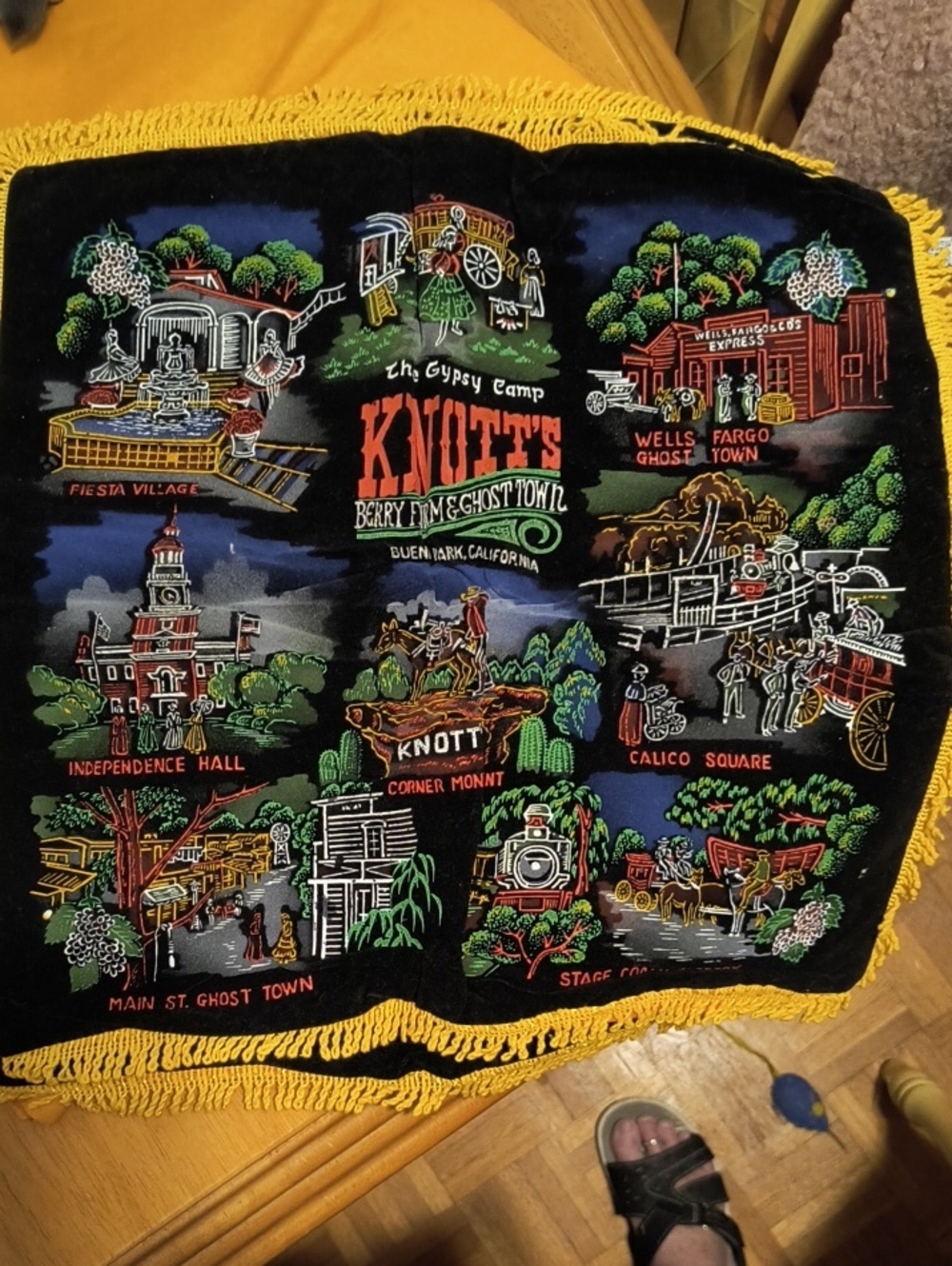 Vintage Knott's Berry Farm Souvenir Throw Pillow Cover Set Of 3 - B8